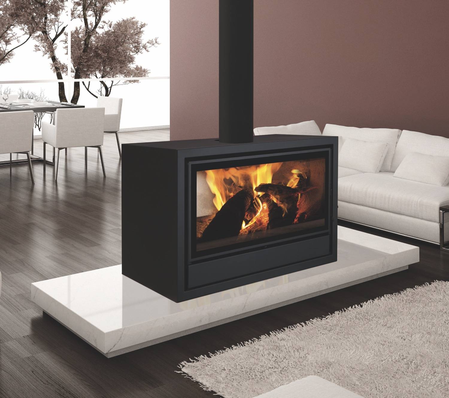 Box double face pour grande vision du feu